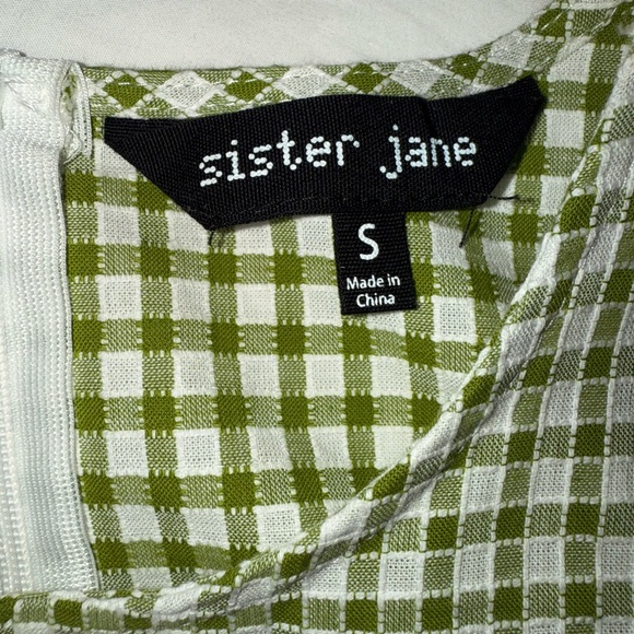 Green Checkered Dress with Bows - Picture 3 of 6